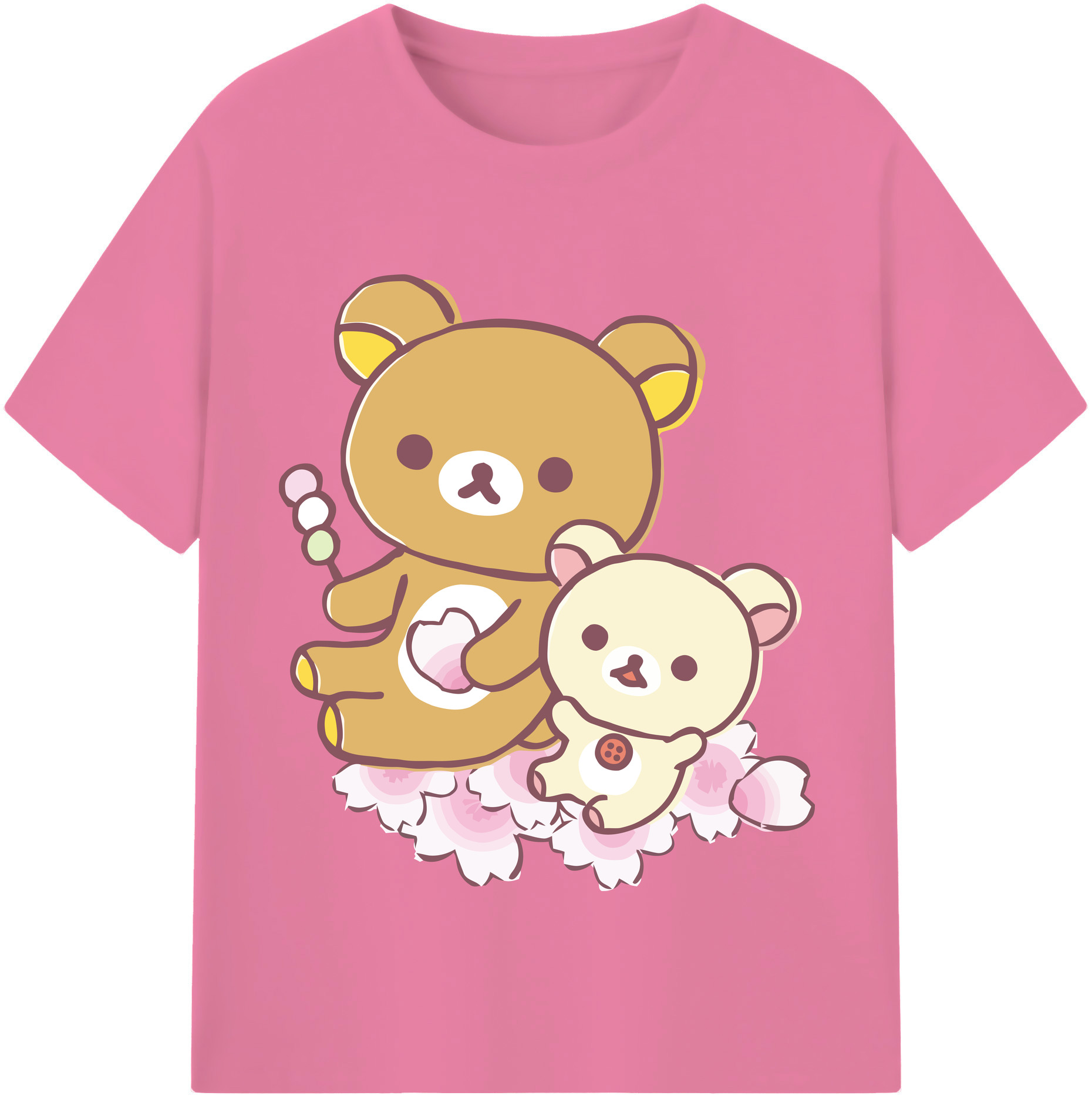 （画像用） リラックマ リラックマ キイロイトリ Rilakkuma Korilakkuma Kiiroitori 綿100％半袖Tシャツ（フロントプリント）